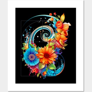 Fibonacci Sequence Fibonacci Floral Fibonacci Spiral Golden Ratio Posters and Art